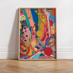 Groovy 70er Jahre Abstrakte Kunst Poster - Einzigartiger physischer Druck für Retro Decor