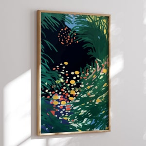緑の森の抽象ポスター - アンリ・マティスにインスパイアされた絵画、ユニークなギフトアイデア