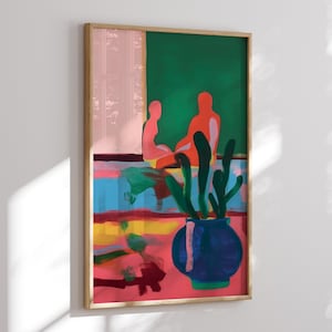 Unique Abstract Art Poster - Faceless Portrait Painting Inspired by Henri Matisse