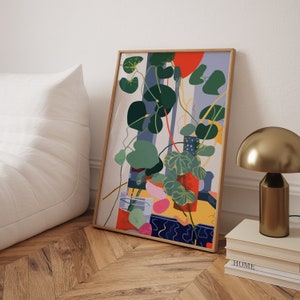 Framed Poster | Flowers Illustration | Abstract Painting | Boho Art Style | Nature Wall Art | New Home Gift | Henri Matisse