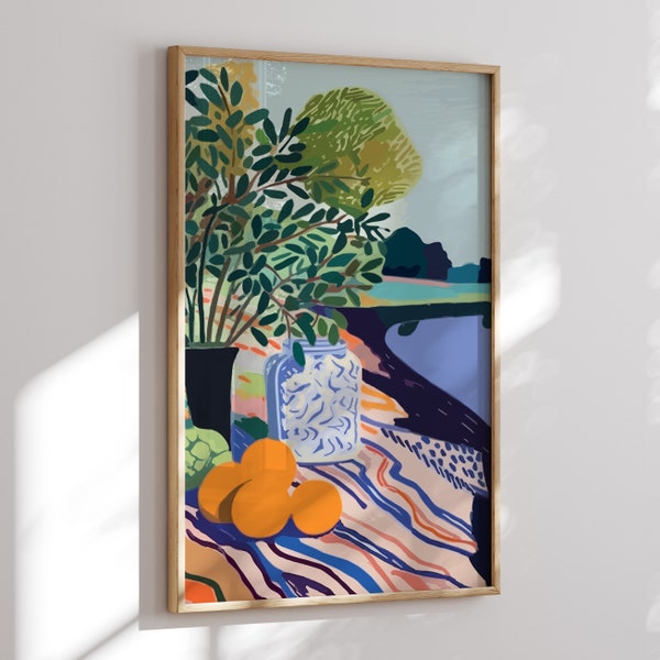 Contemporary Landscape Poster - Abstract Henri Matisse Inspired Art for Living Room, Designer Wall Décor