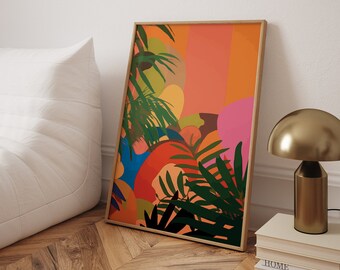 Framed Poster | Tropical Palm Illustration | Abstract Painting | Boho Art Style | Nature Wall Art | Gift for Plant Lovers | Henri Matisse