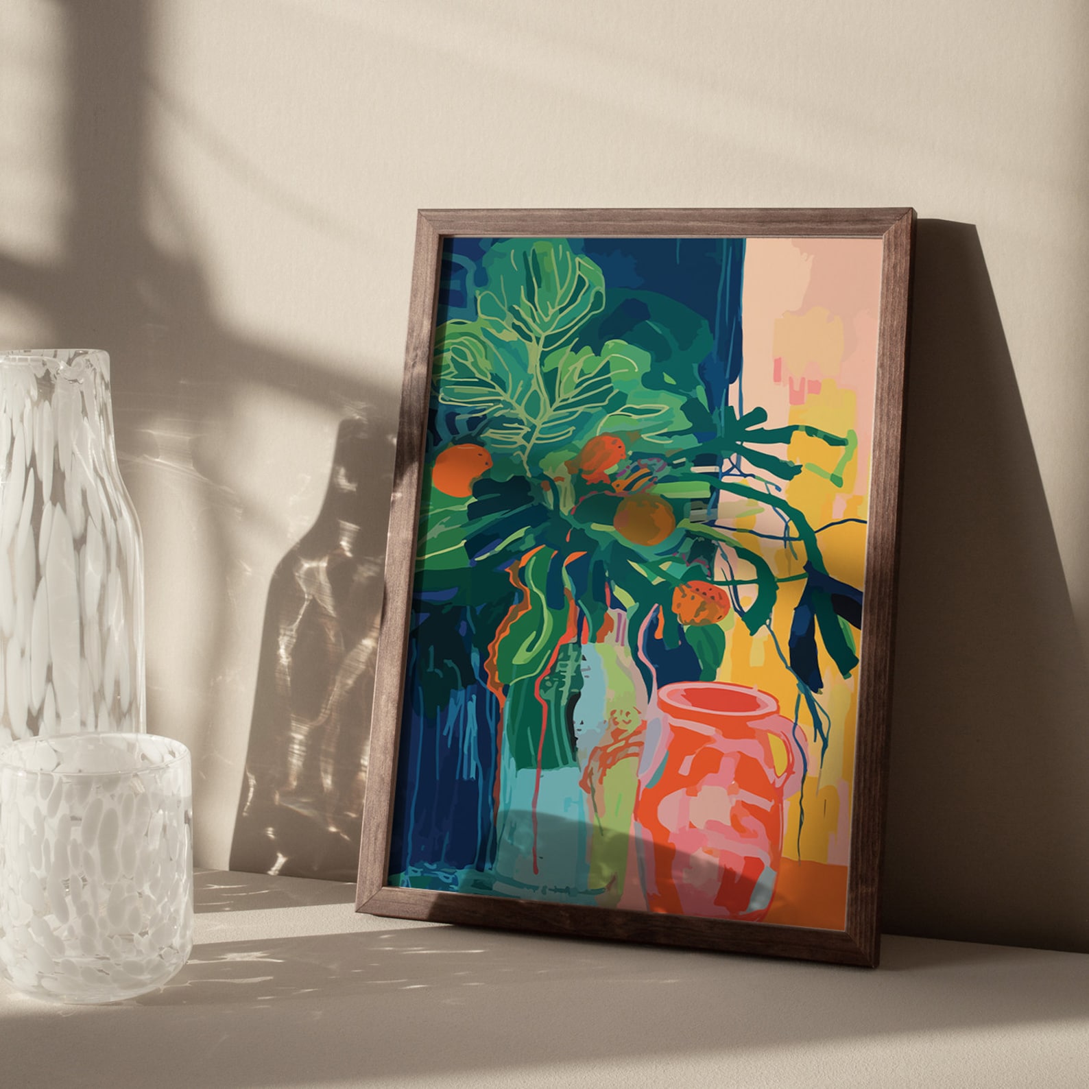 Green and Orange Abstract Art Print Contemporary Painting Inspired by ...