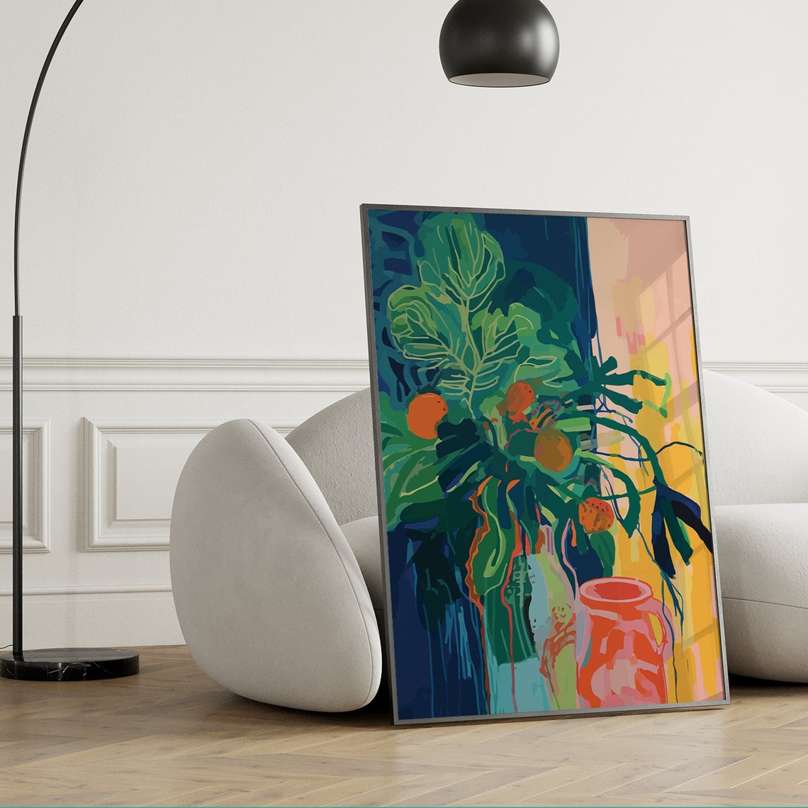 Green and Orange Abstract Art Print Contemporary Painting Inspired by ...