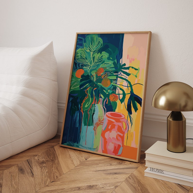 Green and Orange Abstract Art Print Contemporary Painting Inspired by ...