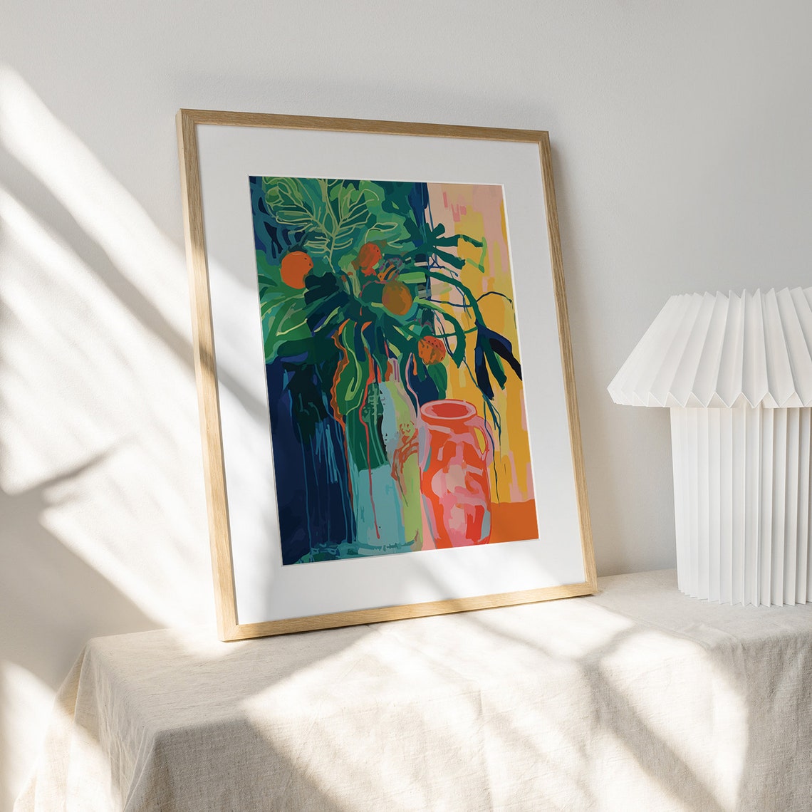 Green and Orange Abstract Art Print Contemporary Painting Inspired by ...