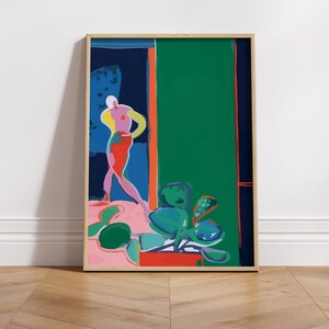 Impressionismus Abstraktes Kunst Poster - Zeitgenössisches Gesichtsloses Porträt Inspiriert von Henri Matisse