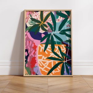 Bunter abstrakter Kunstdruck - Henri Matisse inspirierte Wohnzimmerdekoration