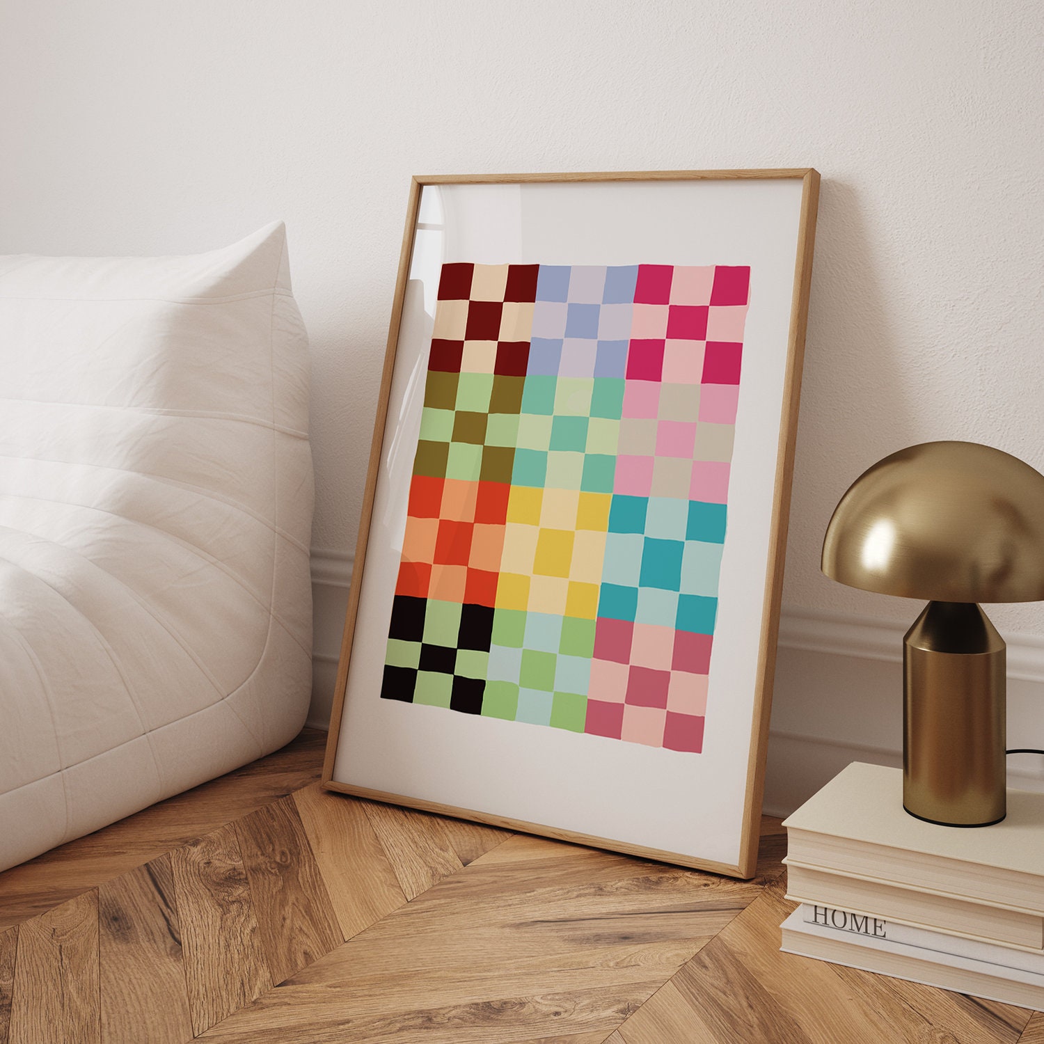 Minimalist Checkers Pattern Poster - Modern Pink Wall Art - Etsy