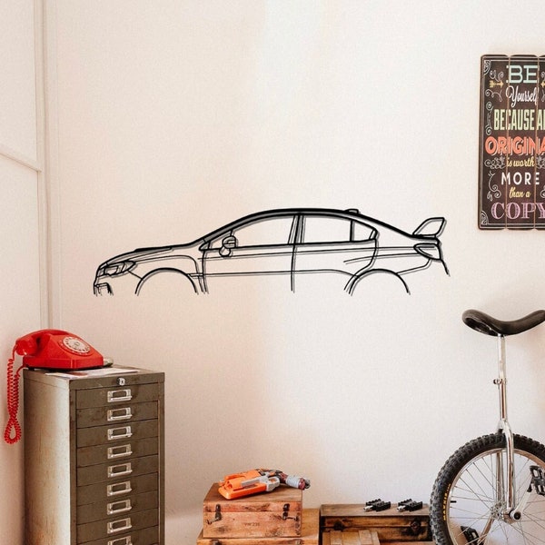Impreza WRX STI VA Silhouette Car Metal Wall Art, Car Garage Wall Decor,Automotive Sign,Gift For Him, Decor Of Car, Personalized Gift