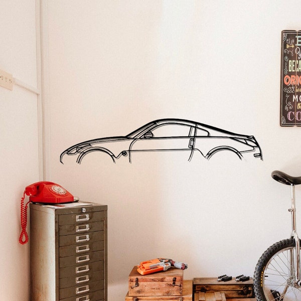 350Z Silhouette Metal Car Wall Art, Car Garage Wall Decor, Automotive Sign, Gift For Him, Decor Of Car, Personalized Gift