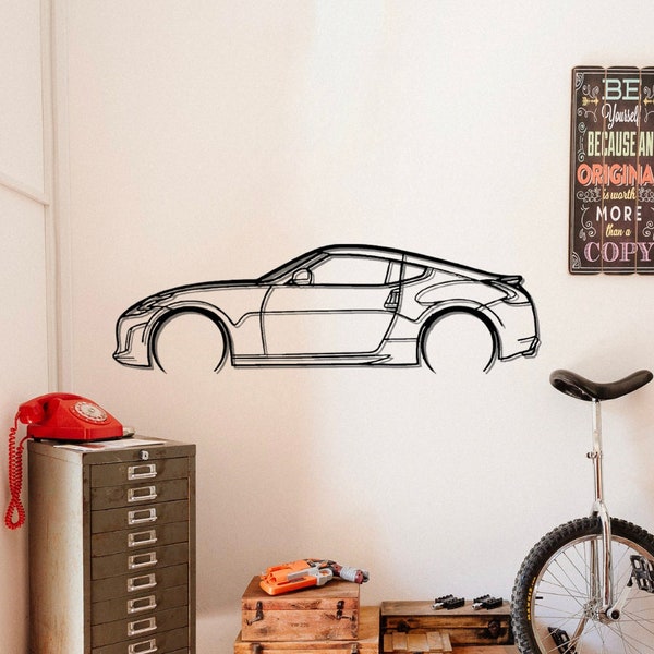 370Z Silhouette Metal Car Wall Art, Car Garage Wall Decor, Automotive Sign, Gift For Him, Decor Of Car, Personalized Gift