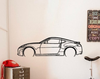 370Z silhouet metalen auto kunst aan de muur, autogarage muur decor, automotive teken, cadeau voor hem, decor van auto, gepersonaliseerd cadeau