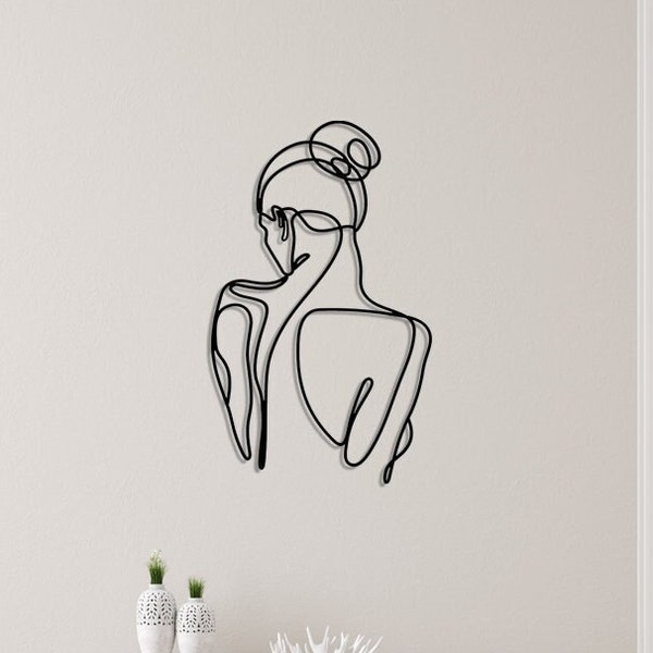 Bathroom Design, Metal Woman Shape Decor, Metal Wall Art, Minimalist Line Art, Housewarming Gift, Modern Home Decor, Wall Hangings