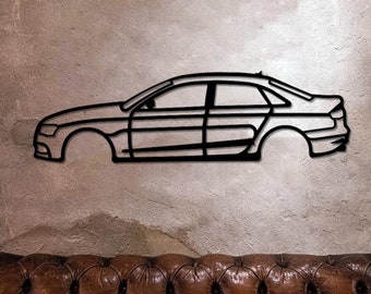 S4 Silhouette Metal Wall Art: Car Garage Decor, Automotive Sign