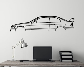 E36 M3 Silhouette Metal Car Wall Art: Garage Decor