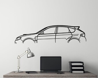 Impreza WRX STI GR Silhouette: Metal Car Wall Art