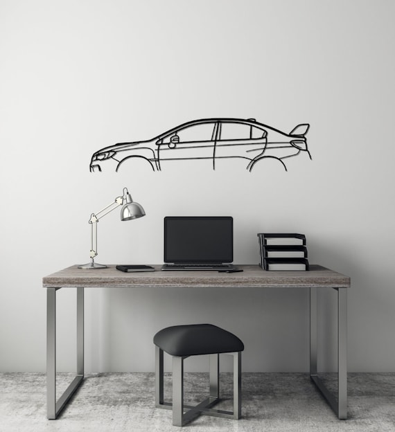 Impreza WRX STI VA Silhouette: Metal Car Garage Wall Art