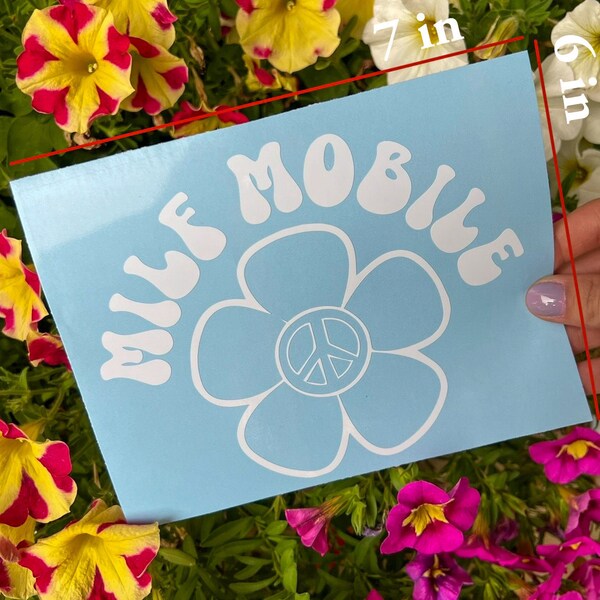 Milf Mobile, Window Decal, Laptop Decal, Mom Decal, Hippie Decal, Groovy Decal