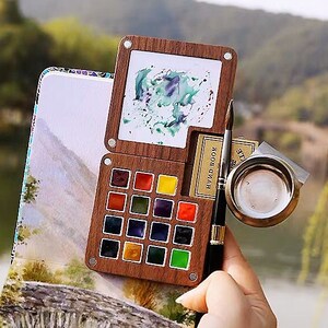 FOMIYES 1 Set Watercolor Grid Watercolor tin Watercolor Pans Empty Artist  Paints pan with lid Terrarium Glass containers Watercolor Case for Artist  Student Suitcase Painting Travel Plastic