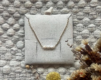 18K gold-plated stainless steel chain with freshwater pearls