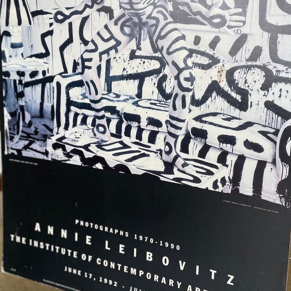 Affiche d'ART de l'exposition de photographies d'Annie Leibovitz, Keith HARING, Suisse des années 1990