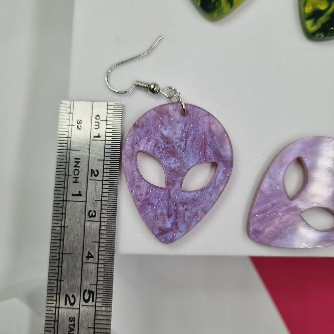 Alien Head Earrings - | Handmade Dangle Ear Accessories | Galaxy ...
