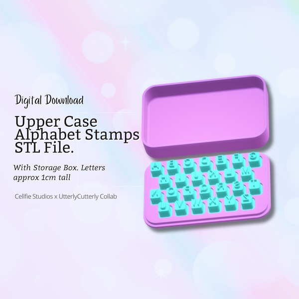 Alphabet Letter Stamps- Upper Case - Digital Download 3D Print STL File