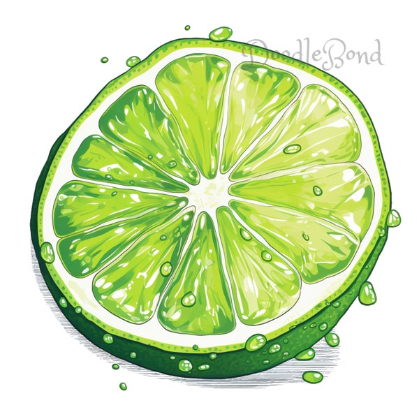 Luscious Lime Clip Art Set: 20 High Quality PNG Images, Transparent Background, Fresh Citrus Fruit, DIY Crafts, Digital Art