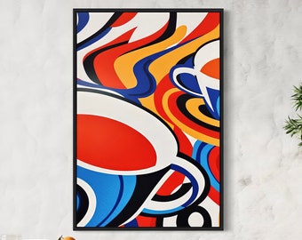 Coffee Pop Art Print: Modern Kitchen Wall Decor (Digital Download)