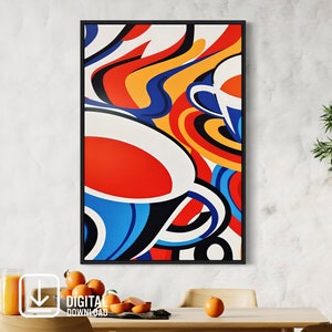 Coffee Pop Art Print: Modern Kitchen Wall Decor (Digital Download)