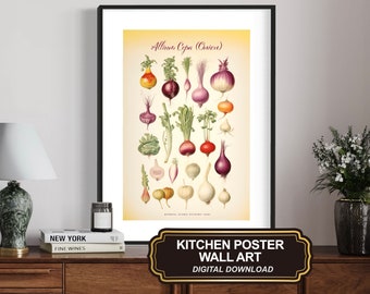 Vegetable Botanical Print: Vintage Kitchen Wall Art (Digital Download)