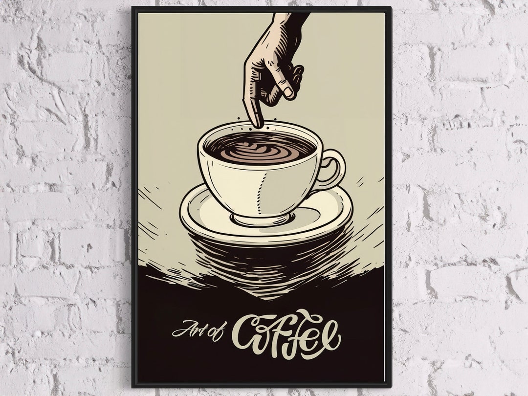 Coffee Wall Art Decor, Digital Download Coffee Print, Kitchen Bar Cart