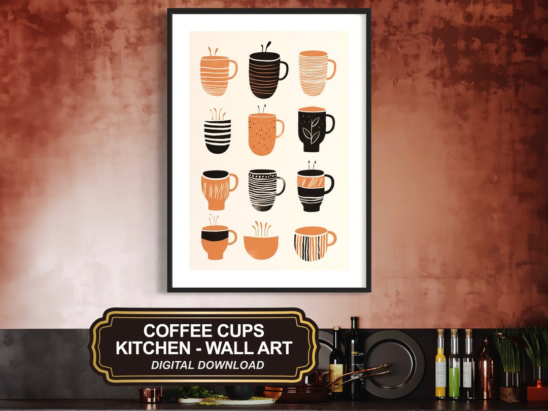 Coffee Cup Wall Art Instant Gift Download Coffee Print, Coffee Cup Wall ...