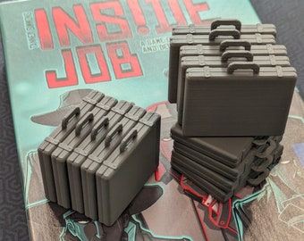 Inside Job Board Game Suitcases to replace carboard tokens