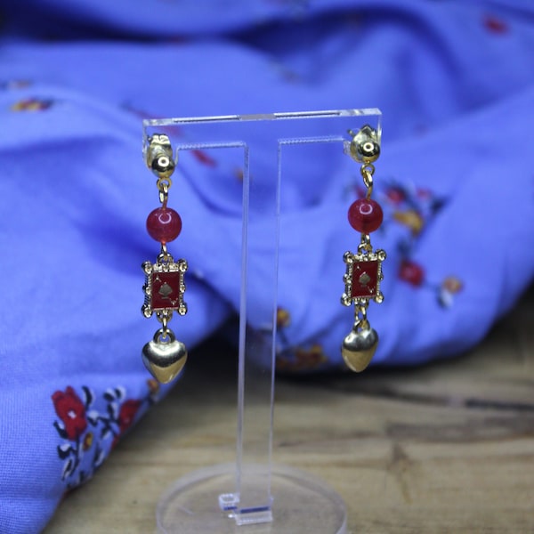 Boucles d'oreilles cartes romantique Alice