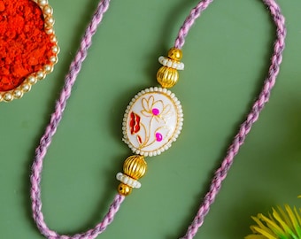 Rakhi - Kundan / Meenakari/ Rakhi per Bhaiya Bhabhi, Rakhi per fratello, Kundan Rakhi fatto a mano, Regalo Rakhi, Raksha Bandhan