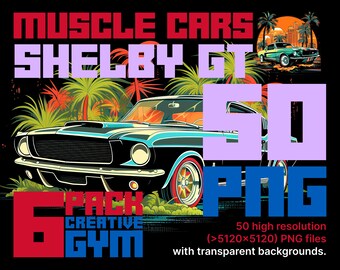 50 Muscle Cars exóticos Shelby GT350 1965 PNG Clip Art Recursos digitales Color Semitono