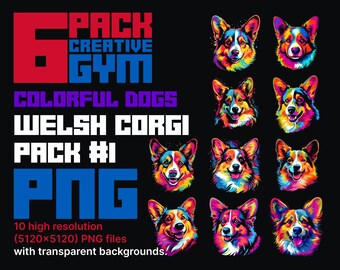 Colorido Pembroke Welsh Corgi PNG Clip Art Activos digitales Fondo transparente