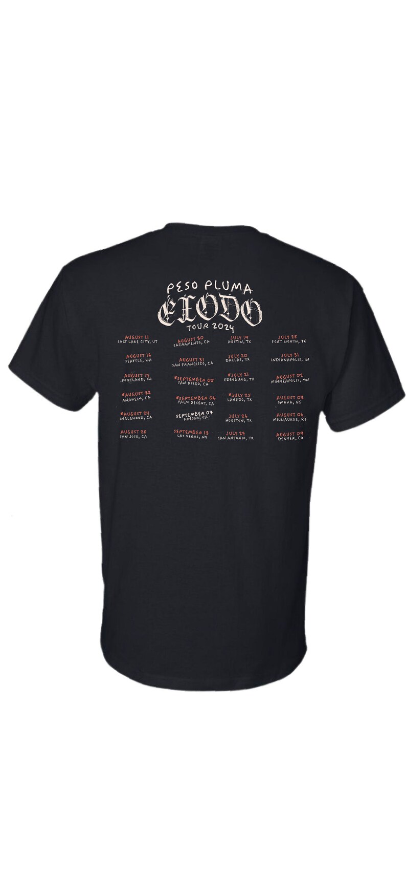 T-shirt Peso Pluma - Noir, 100% Coton - Toutes Tailles S à 5XL - Neuf Avec étiquettes - Unisexe