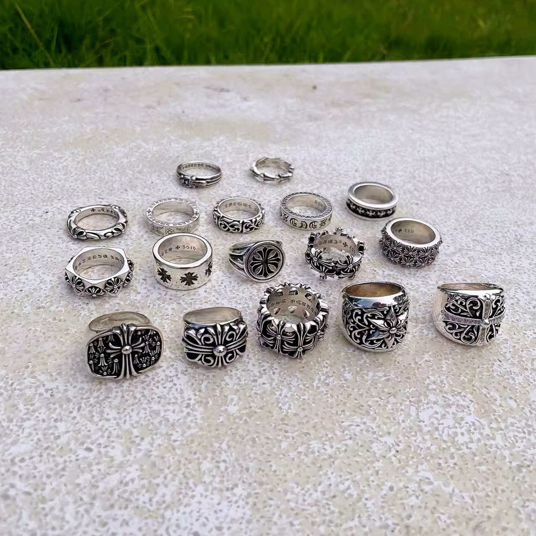 Chrome Hearts Style Ring,cross Flower Ring,chrome Hearts Ring,chrome