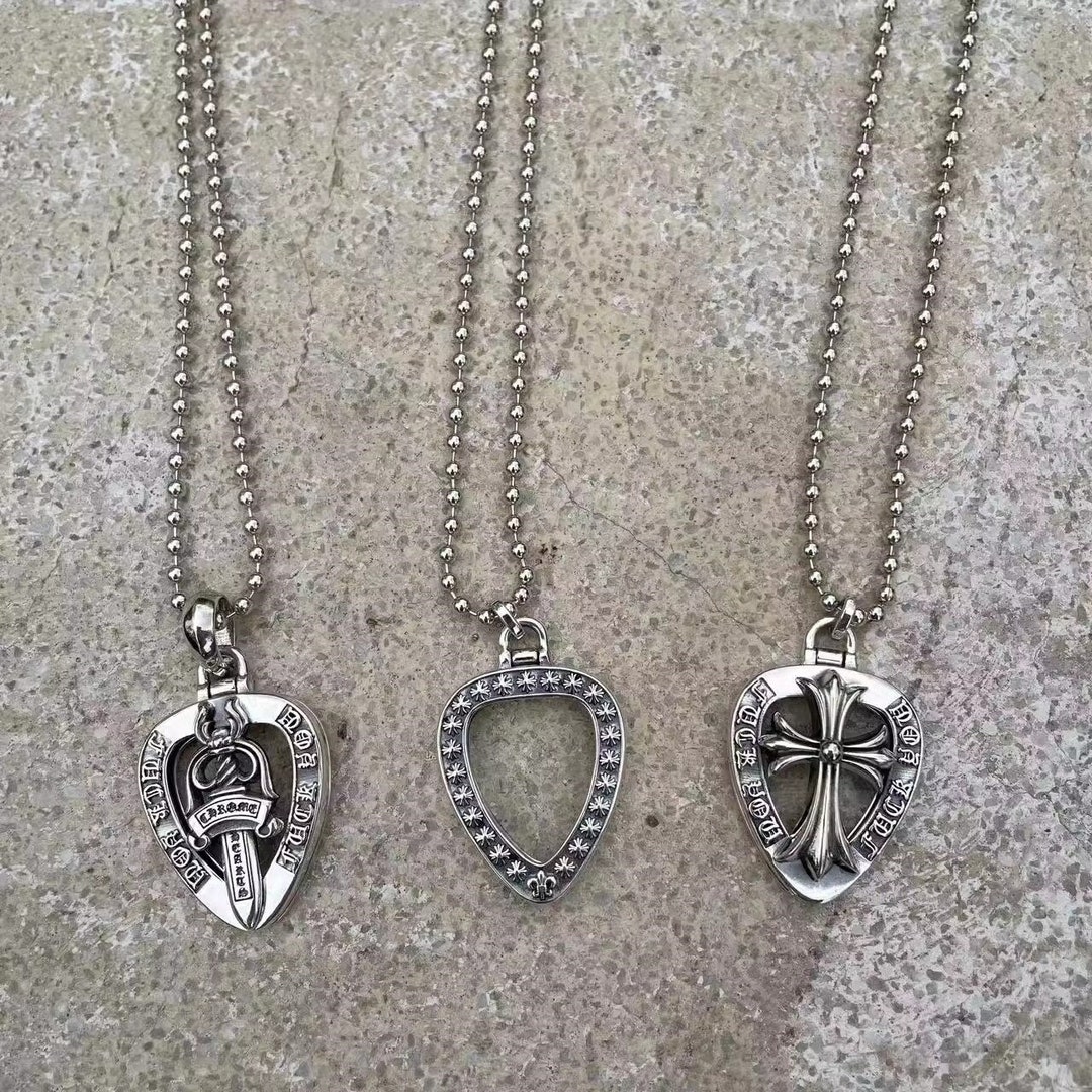 Chrome Hearts Style Necklace, Chrome Hearts Cross Necklace, Cross Hearts Necklace, Chrome Hearts