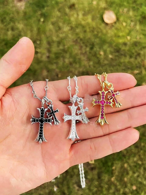 Chrome Hearts Style Necklace Cross Pendant Style Necklace 