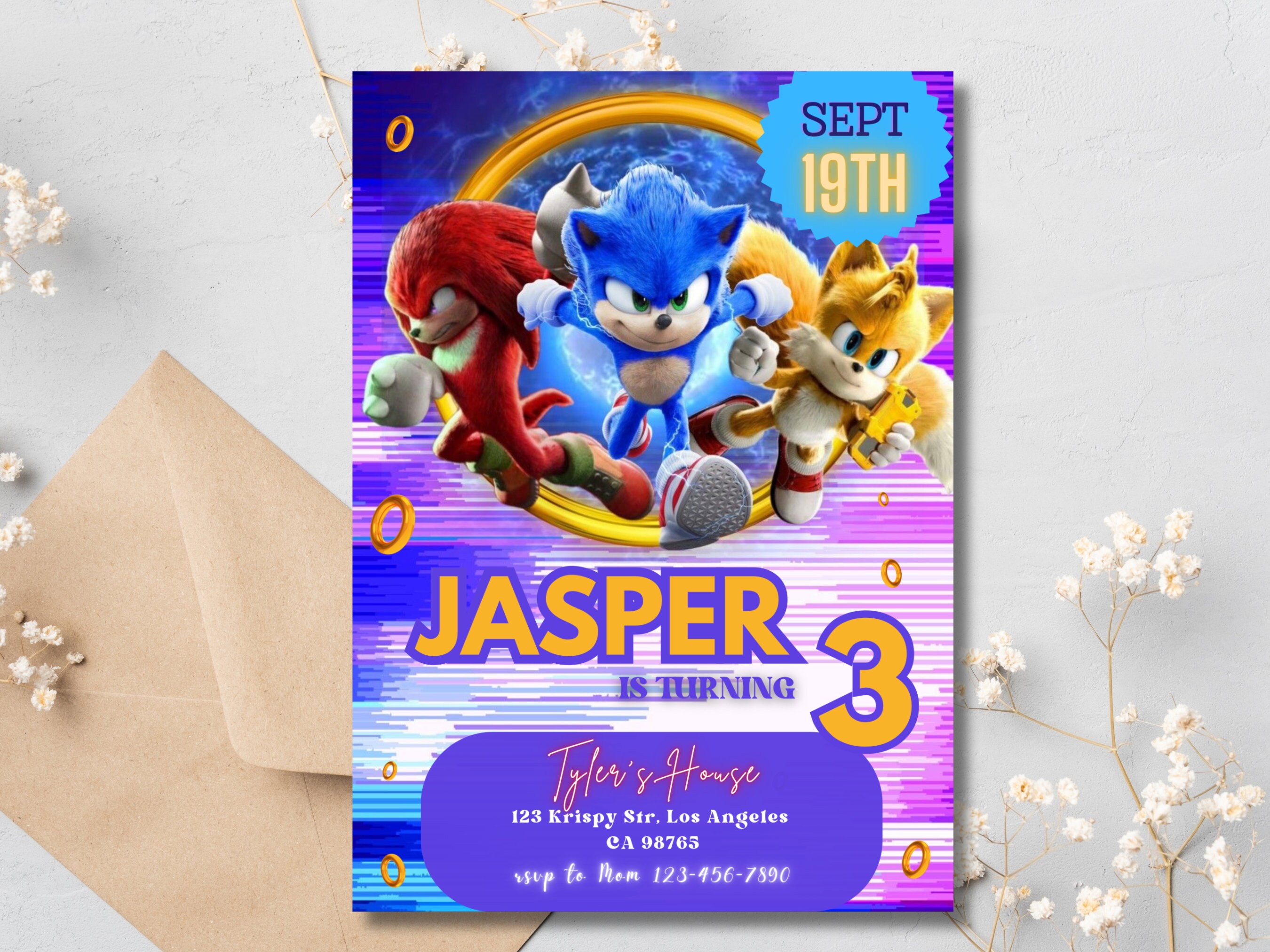 Sonic Birthday Invitations - vkgct9q