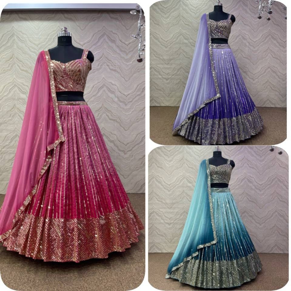 Buy Baby Pink Colored Georgette Party Wear Lehenga Choli at fealdeal.com-sgquangbinhtourist.com.vn