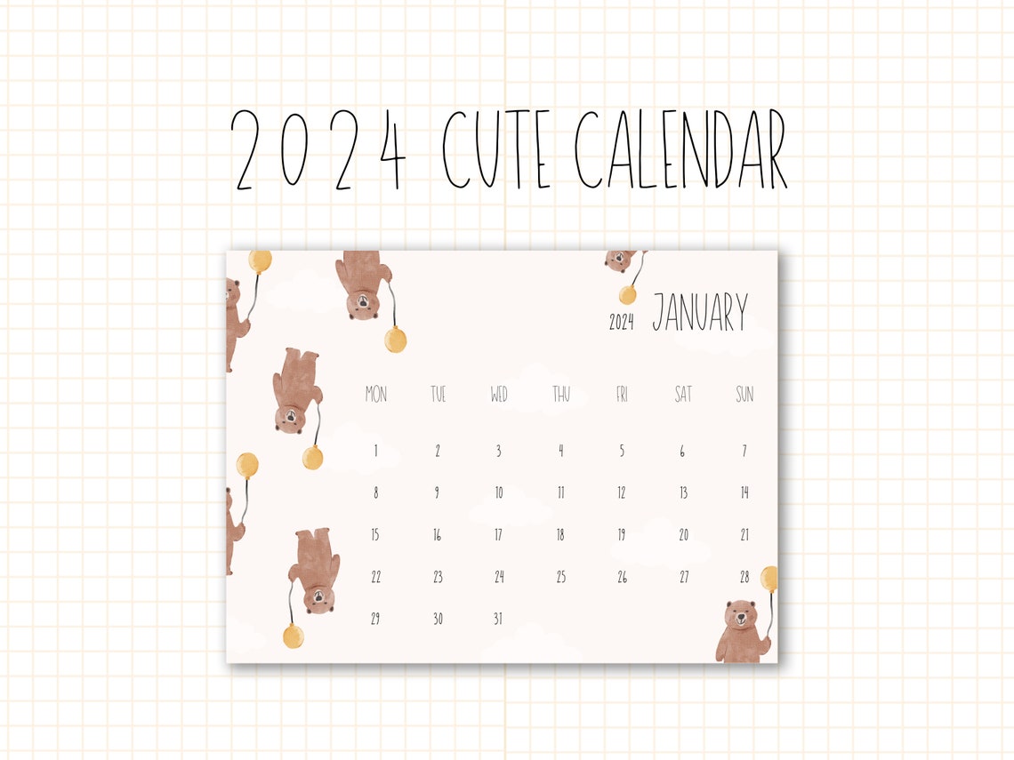 2024 Cute Calendar Kids Calendar Watercolor Nursery Calendar Etsy 2024 Cute Calendar Kids Calendar Watercolor Nursery Calendar Etsy