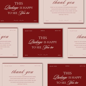Elegante rode canva-bedankkaartsjabloon voor branding voor je kleine bedrijf, aanpasbaar, minimalistisch. Bewerkbaar, gebruiksvriendelijk, canvavrij