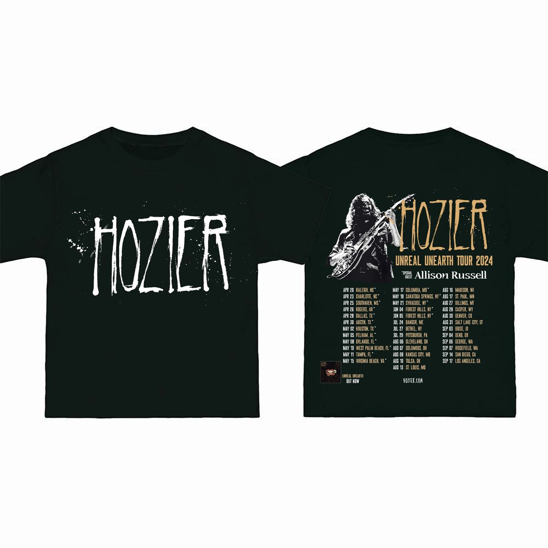 Unreal Unearth 2024 Hozier Tour Tee Hozier Rock Tour 2 Sides Etsy