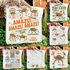 Rocky Amaze Sci-Fi Reader PNG Bundle, Space Alien Friend Graphic, Nerdy Book Lover Design, Funny Sci-Fi Fan Art PNG Bundle