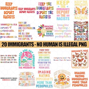 20 Tänk dig att hata invandrare PNG-paket, invandrare PNG, social rättvisa progressiv anti-Trump PNG, mänskliga rättigheter PNG